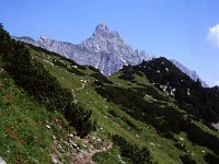 View of Zimba (2643m) beyond the Gipsköpfle (hill in foreground on right)  sj95 54b047b