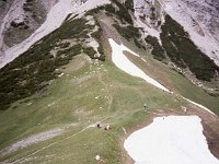 Looking down on the Amatschonjoch from one side. The path on the right goes down westwards to Nenzinger Himmel.  sj80 18a046