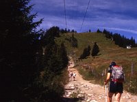 The Gulmasteig starts underneath the lift behind the Niggenkopfbahn (1589m), but takes off and goes over the hill on the right.  sj93 50a067