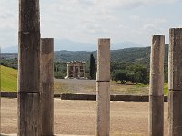 The Heroon (or mausoleum) stands at the southern end of the stadium, beyond the double row of columns of the northern stoa.  gr17 092010461 k