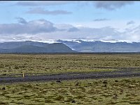 View from near the coast, across the Sandur (flat plain of sediment washed down from the glaciers) towards Mýrdalsjökull. This is about where we left the RIng Road for route 208, which soon became F208, meaning only for high-clearance 4wd cars.