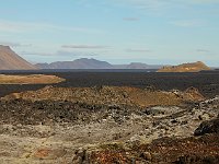 Distant islands floating in a black sea (really a lava field) north-west of Leirhnjúkur