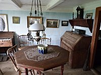 Interior of one of the thatched cottages -- quite cozy.