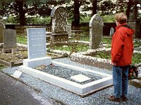 Tourist at the tomb of WIlliam Butler Yeats  Drumcliff
