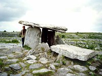 Poulnabrone Dolmen with tourist  The Burren