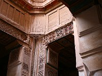 Ksar of Tamnougalt  The decoration has survived well in this room; reminded us a bit of the Alhambra