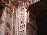 Ksar of Tamnougalt  The paint on the plaster has faded some, but you can still tell what it once looked like