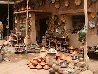 Draa Valley  In Tamegroute, after visiting the library of the medersa with its fascinating old books dating back to 1060, we wound up at the collective pottery studio, where we acquired several colorful -- indeed, beautiful -- souvenirs