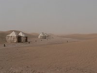 Erg Chigaga  We got the tent closest (but not too close...) to the toilet tents, the two on the left