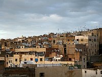 Fez  View from a terrace over the Chouwara tanneries; all the round things are dish antennas