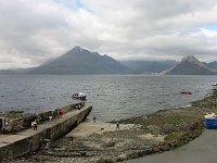 Arrival of the Bella Jane, which will take us across to Loch Coruisk at the foot of the Black Cuillins  Scottish Highlands, June 2005