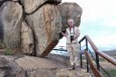 American tourist exploring the rock
