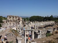 Ephesus  View from the Scholastika Baths toward the library, To the right, columns line Marble Street.