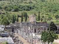 Ephesus  View across the columns of the mercantile agora to the library. The agora was built in the -3rd century.