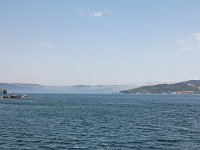 Istanbul - Bosphorus tour  Ahead, a strange, long cloud lying across the Bosphorus