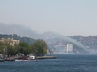 Istanbul - Bosphorus tour  The cloud actually passed over the trees and buildings