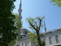 Istanbul - Sultanahmet  Entrance to the Sultan Ahmed Mosque. Frankly, we did not see what is blue about it.