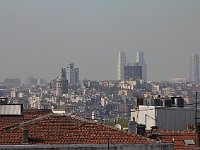 Istanbul - Sultanahmet  Old and new towers of Beyoğlu, seen from hotel roof
