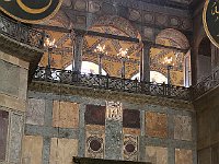 Istanbul - Sultanahmet  Many varied colors of marble in the interior of the entrance to Aya Sofia, one of the most famous churches in the world