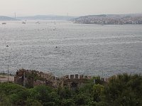 Istanbul - Sultanahmet  View of the Bosphorus Bridge from Topkapi. The site is quite beautiful, even if we were somewhat disappointed by the palace, perhaps partly because of the huge number of visitors (including ourselves)