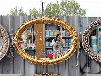 Promenades in Istanbul  Tourist photographing mirror display with tourist photographing...
