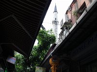 Promenades in Istanbul  Minaret of the Rüstem Paşa Camii (mosque), seen from a narrow street