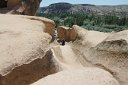 Cappadocia  Siv looking up from strangely eroded rocks