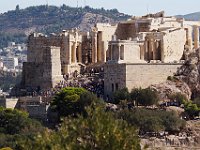 View from Filopappou Hill of the Propylaia and the Temple of Athena Nike.  gr17 090809550 k rcab
