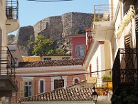 Above the roofs of Nafpliio, the Palamidi Fortress, built by the Venetian occupiers between 1711 and 1714.  gr17 091210420 s