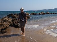 American tourist at Peroulia Beach.  gr18 092513430 k xy