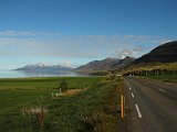Road leading up the eastern side of the Eyjafjörður