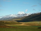 Green and white, valley and mountains