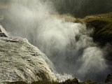 Mist from the Hvítá River's second plunge into a 32m-deep chasm