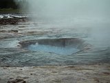 Afterwards, water rushes back into the relatively empty spout.