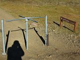 At the beginning of the path, there is a lone-standing turnstile, like in a Mel Brooks movie. Of course, I went through it.