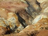 High geothermal activity means steam escapes from cracks all over, like this one on the slope of Leirhnjúkur.