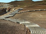The walkways around the thermal lake are as esthetic as they are useful. The ground is quite hot. This walkway was quite new. Apparently the ground moves enough that it must be replaced fairly often.