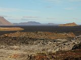 Distant islands floating in a black sea (really a lava field) north-west of Leirhnjúkur
