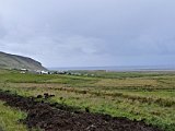 Looking towards the coast over a thin plain which was once under the sea