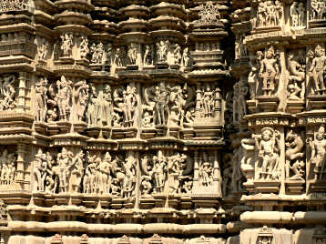 A wall of statues