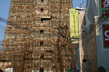 Gopuram and wires