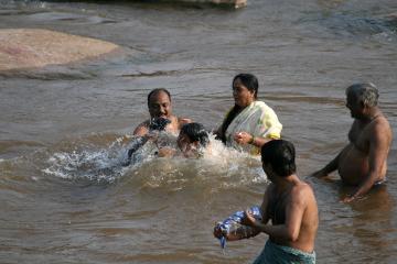 Playing in the water