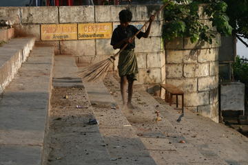 Young sweeper